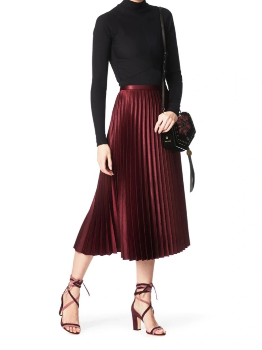 Jimmy Choo Flynn, orchid pink and burgundy suede wrap heels 37.5 7 7.5